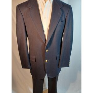Banana Republic Blazer Jacket Mens 42L Navy Blue 2 Button Gold Buttons Long